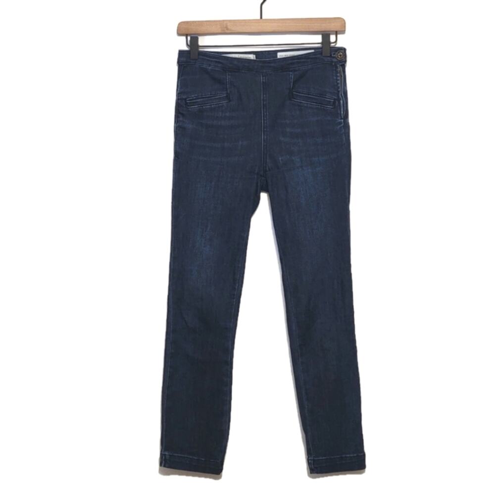 Anthropologie Pilcro High Rise Skinny Denim Leggings Dark Wash Jeans 25